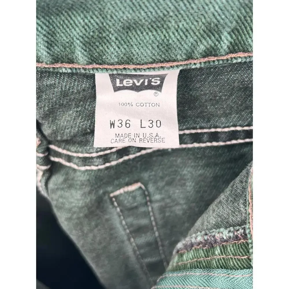 Levi’s 560 Vintage Green Jeans Made in USA 36x30 Loose Fit‎ 90s Denim Pants